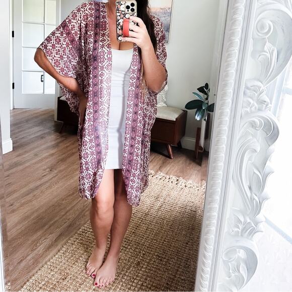 Brandy Melville Sunlight Filtering Through Trees boho flowy kimono coverup - Picture 1 of 7